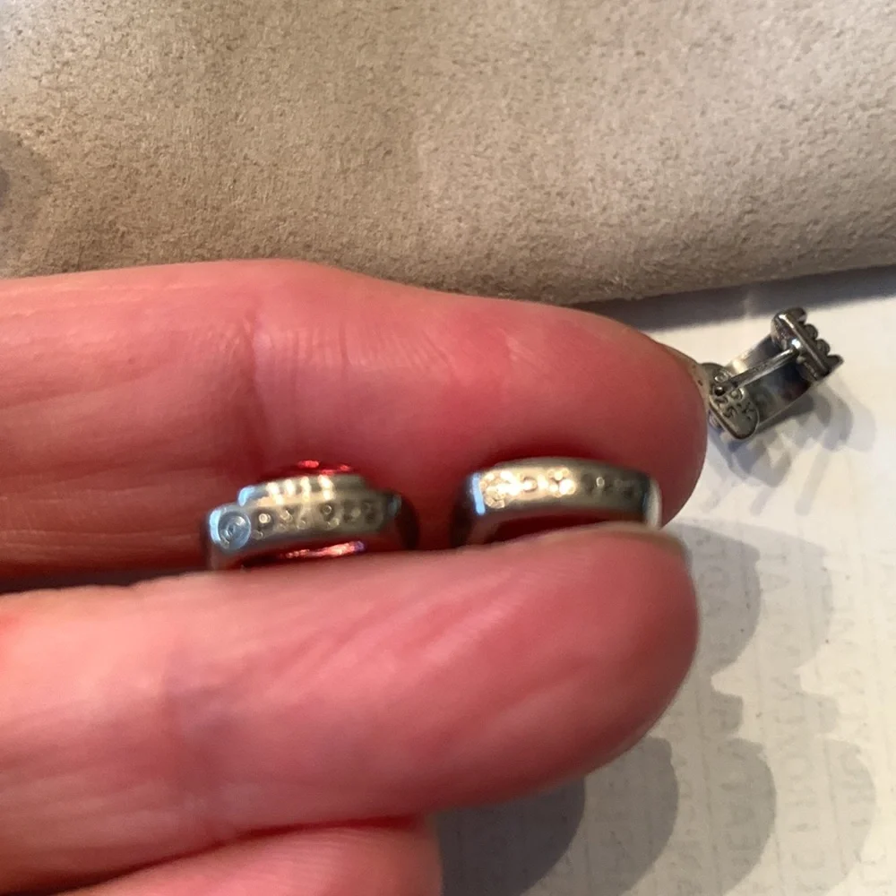 David Yurman retired sterling silver Albion Drop Earrings Diamond & tourmaline - Picture 3 of 6